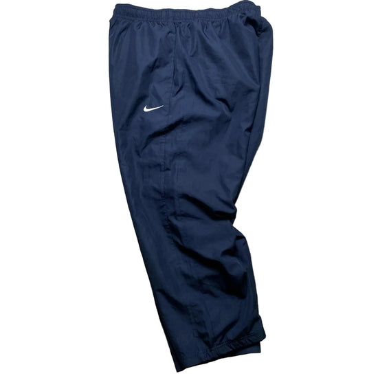 Nike Swoosh Navy and White Baggy Shell Trackpant Bottoms (XL)