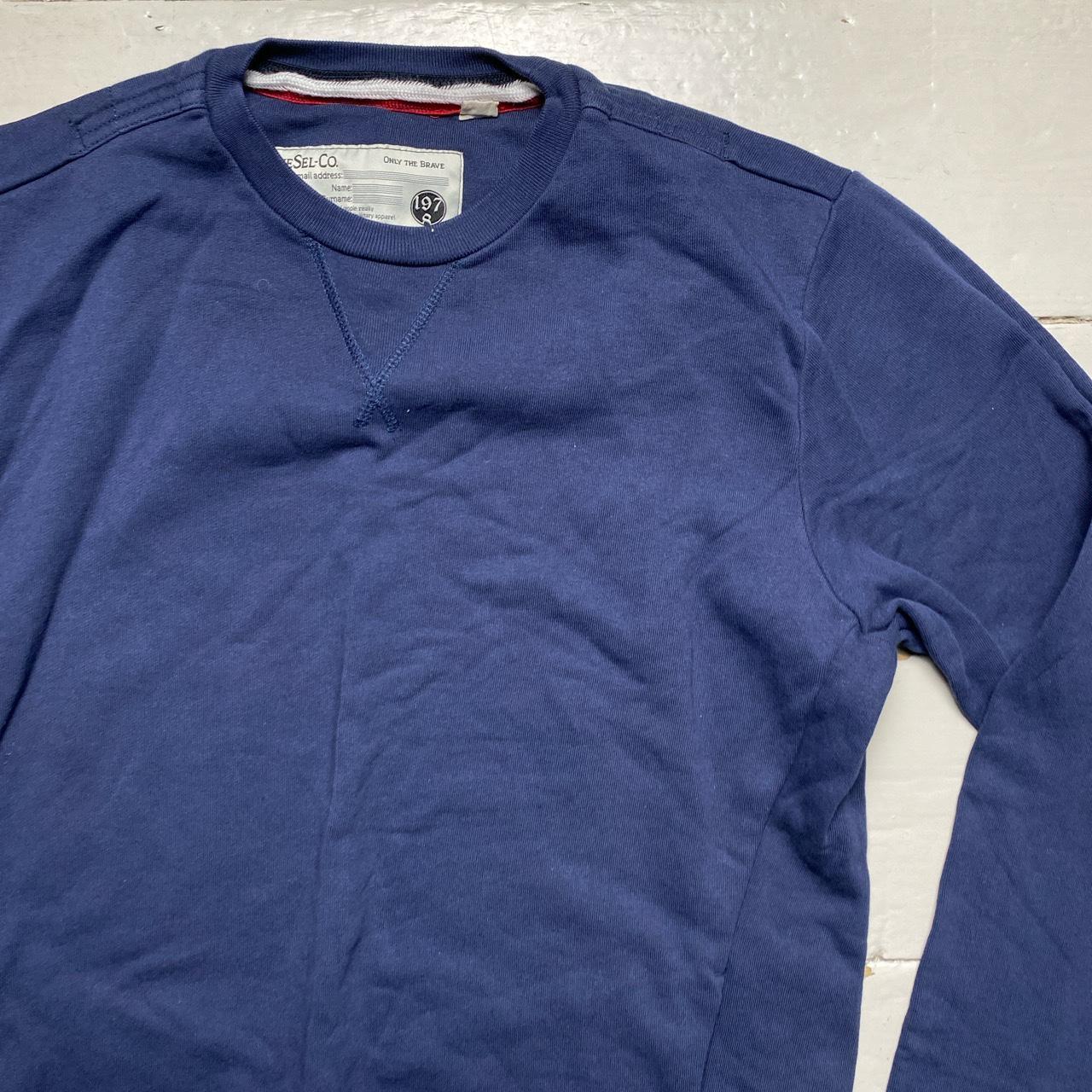 Diesel Navy and Silver Logo Jumper