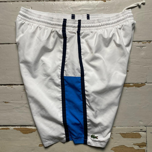 Lacoste White Blue and Navy Shell Swim Shorts