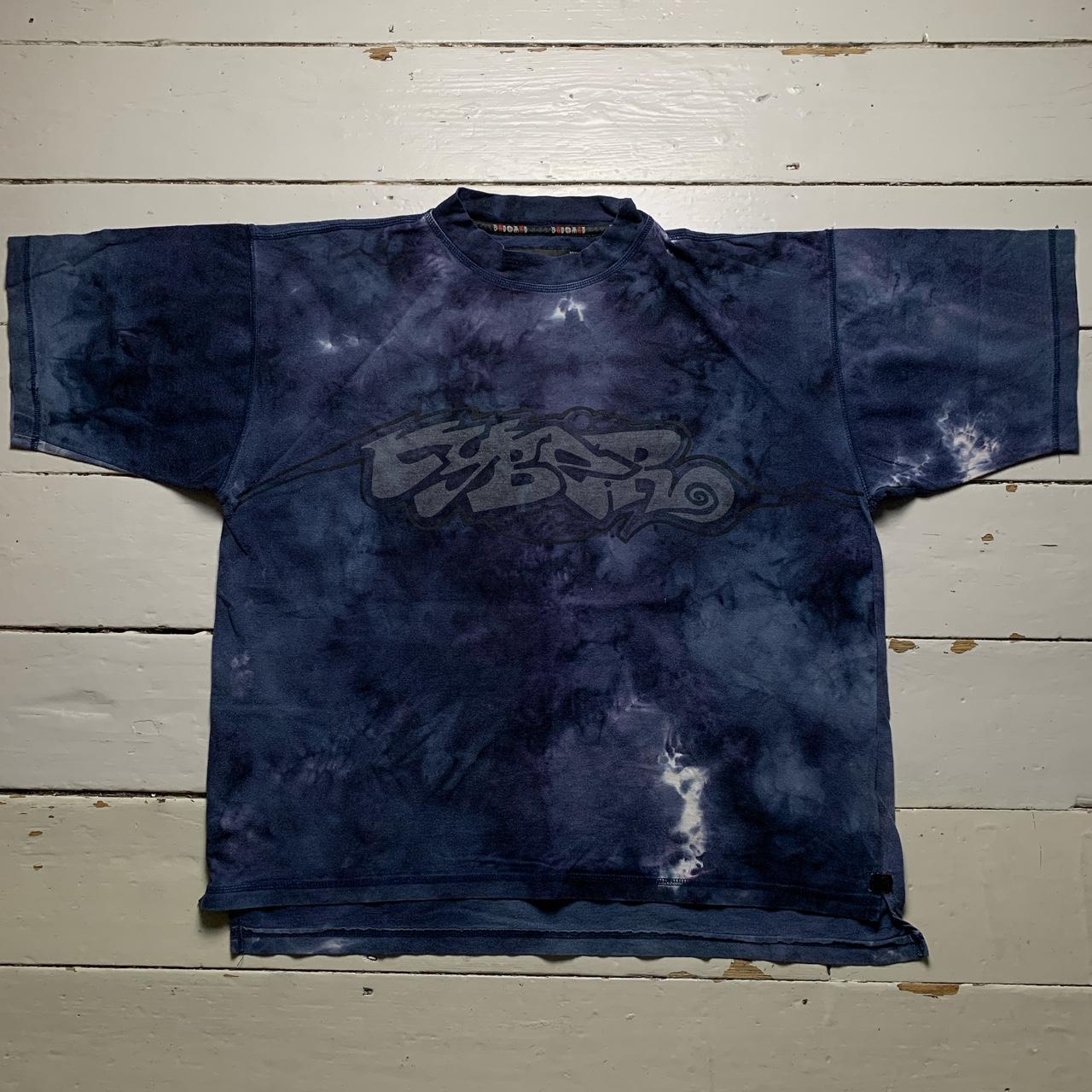 Bad Mad Hardwear Vintage 90’s Tie Dye Graffiti Skeleton T Shirt Navy