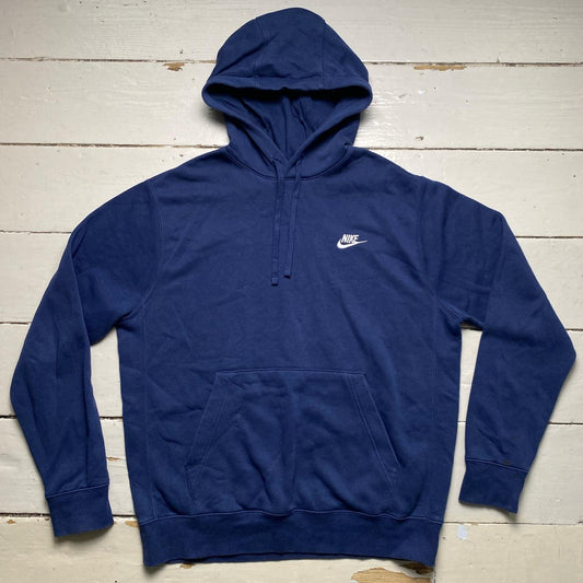 Nike Navy and White Swoosh Hoodie