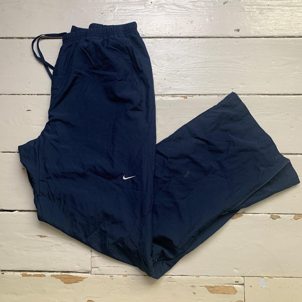 Nike Vintage Shell Track Pant Baggy Bottoms Navy and White Swoosh