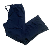 Nike Vintage Shell Track Pant Baggy Bottoms Navy and White Swoosh (XL)