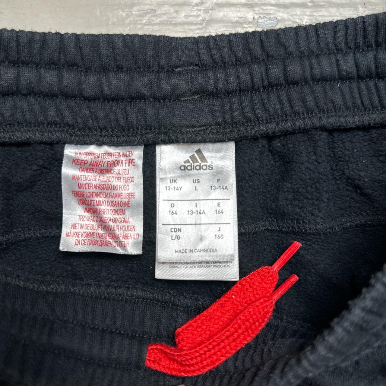 Adidas Black and Red 3 Stripe Joggers