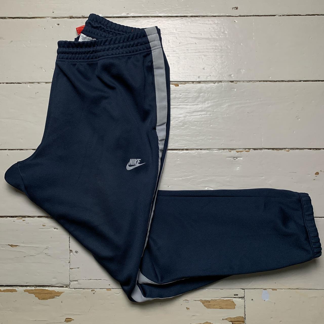 Nike Navy and Grey Track Pant Bottoms