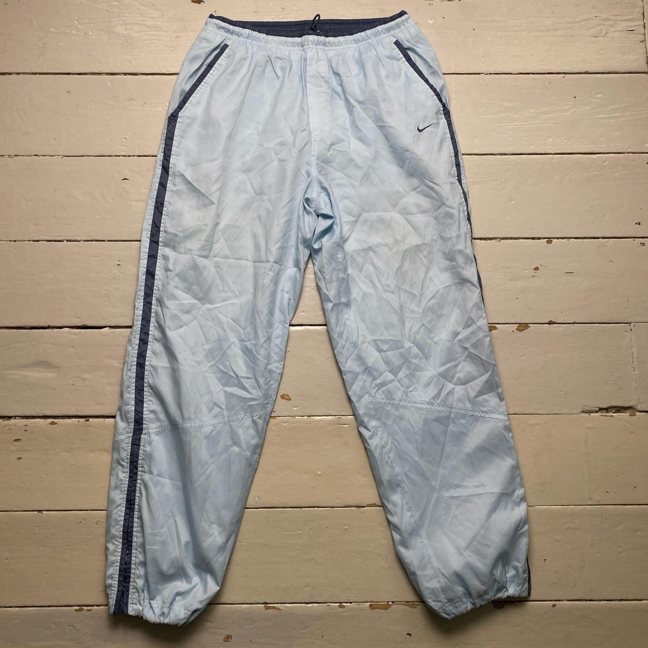 Nike Air Max Baby Blue and Grey Vintage Baggy Shell Track Pant Bottoms