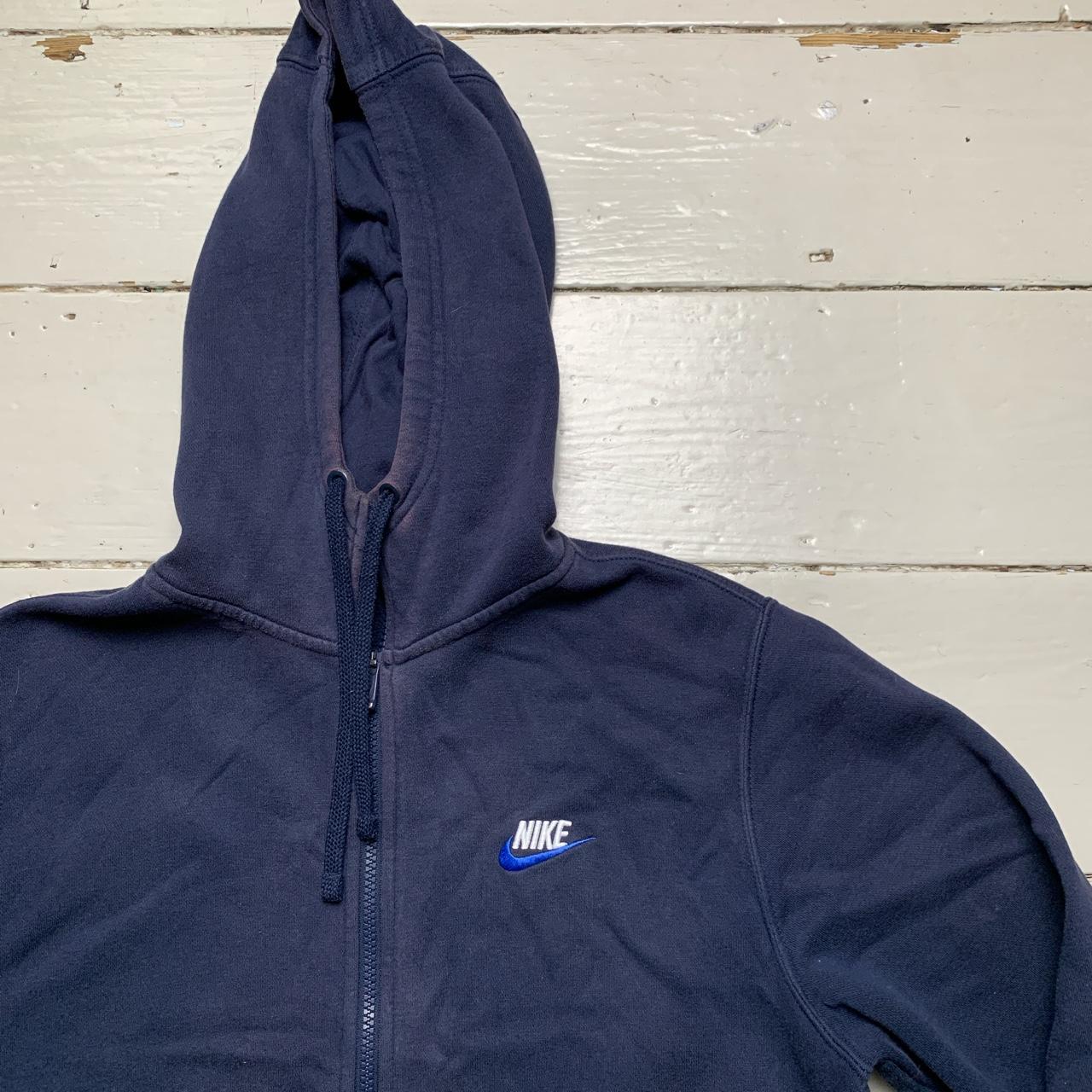 Nike Swoosh Navy Blue and White Hoodie