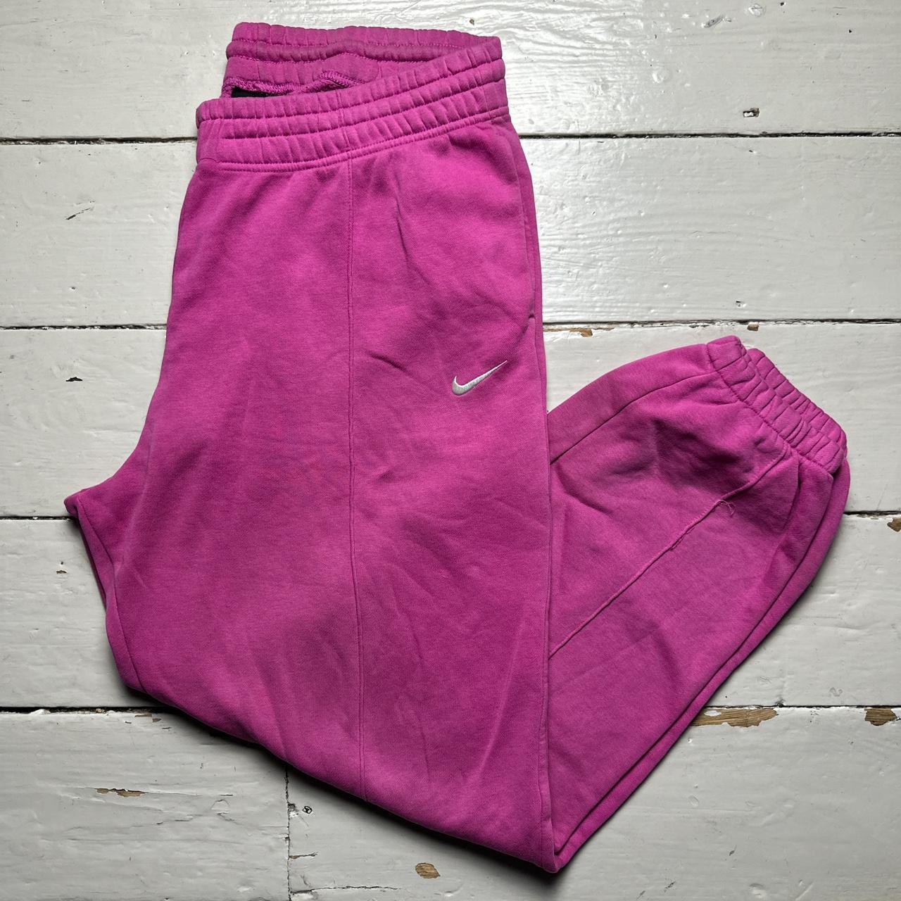 Nike Pink and White Swoosh Baggy Jogger Bottoms