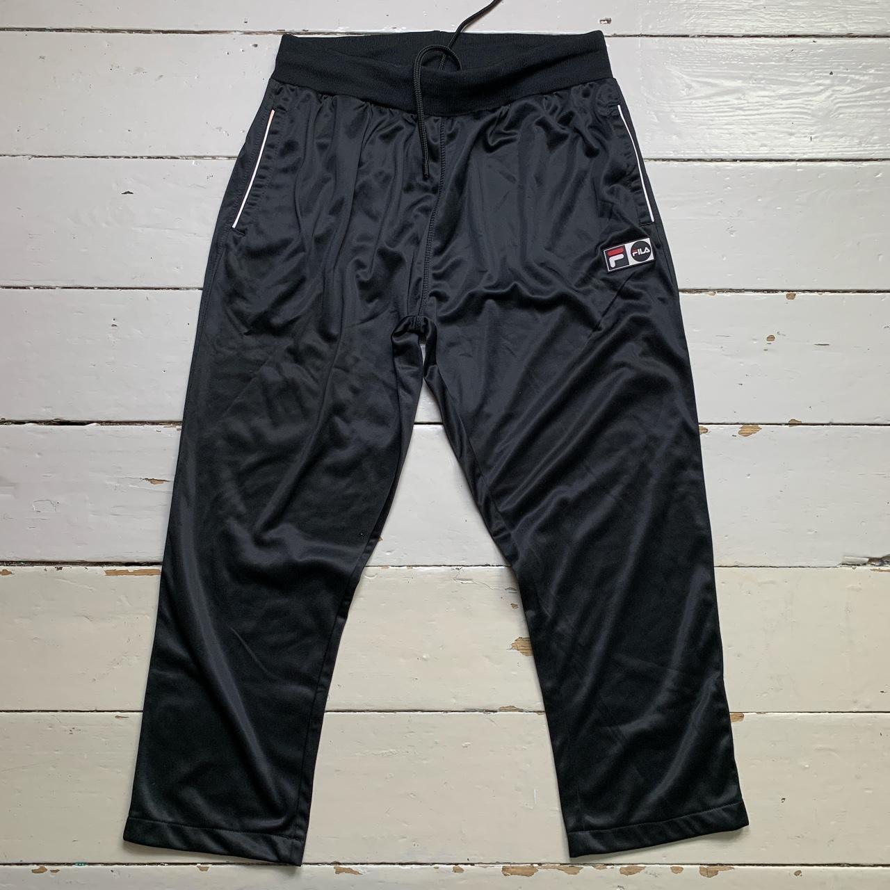 Fila Black and White Retro Tracksuit Track Pant Bottoms