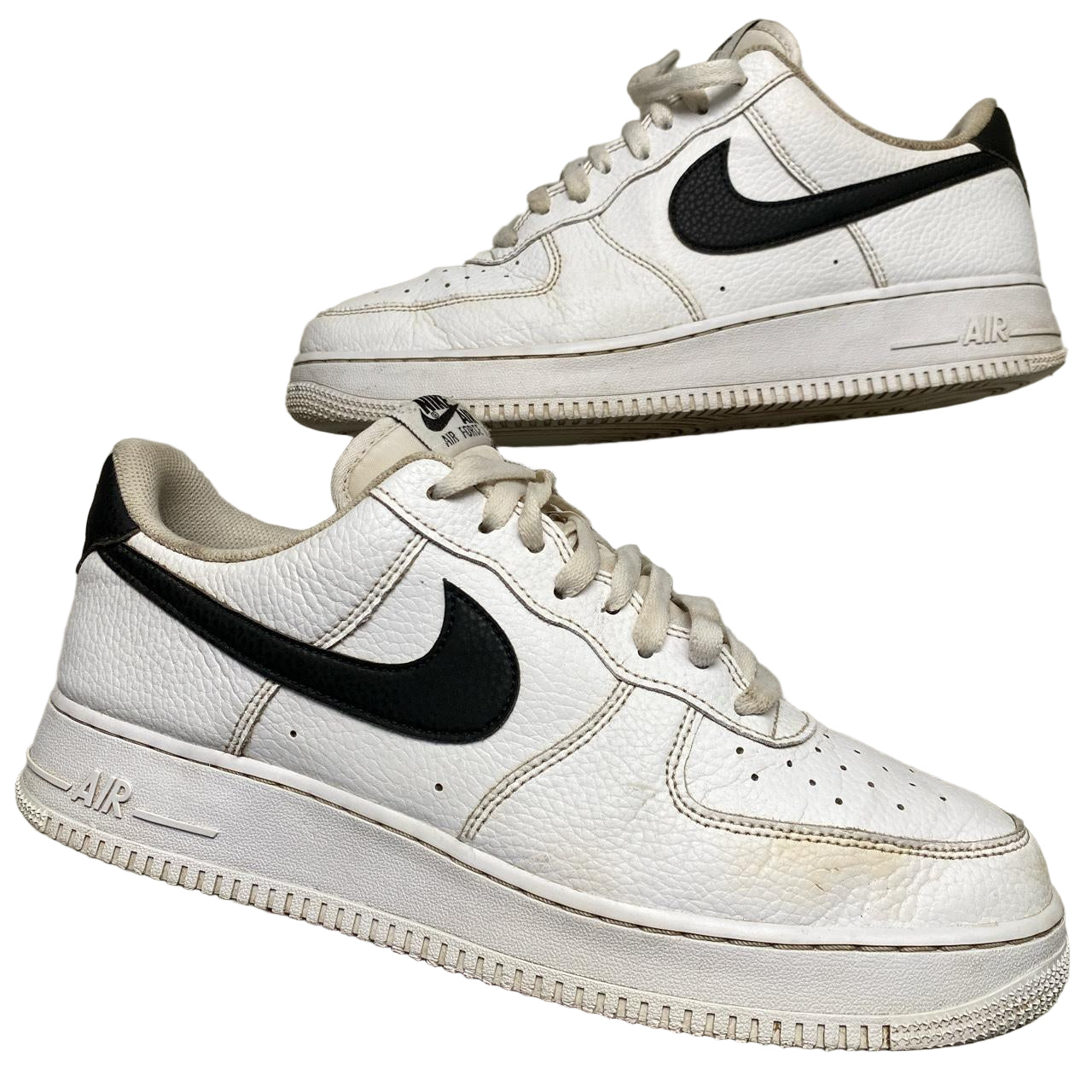 Nike Air Force 1 White and Black (UK 10.5)