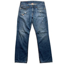 True Religion Billy Giant Big T Big Grey Stitch and Blue Jeans (33W)