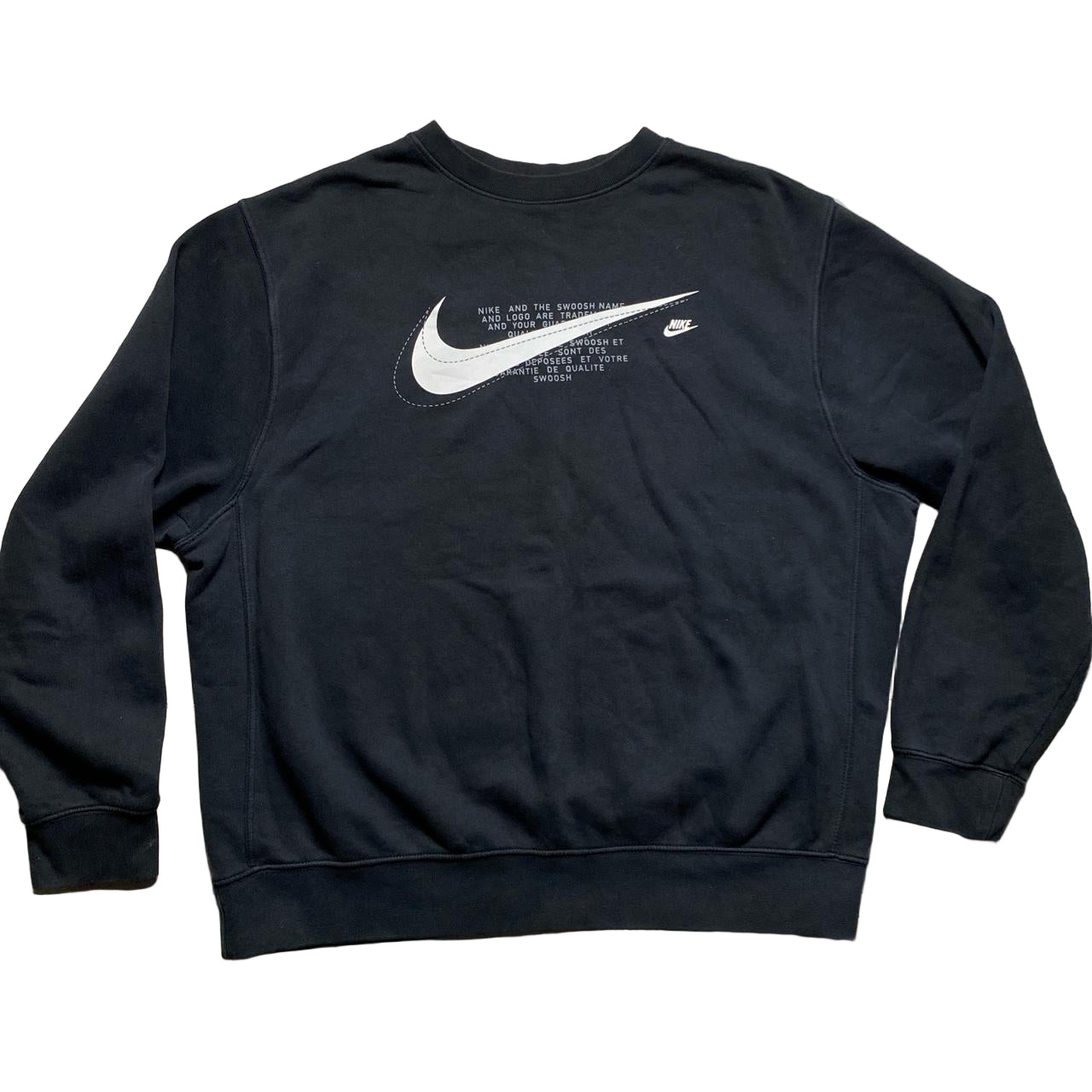 Nike Big Swoosh Black and White Jumper (L)