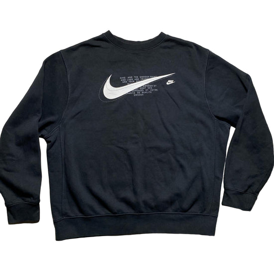 Nike Big Swoosh Black and White Jumper (L)