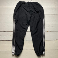 Adidas Vintage Black and White Baggy Shell Track Pant Bottoms