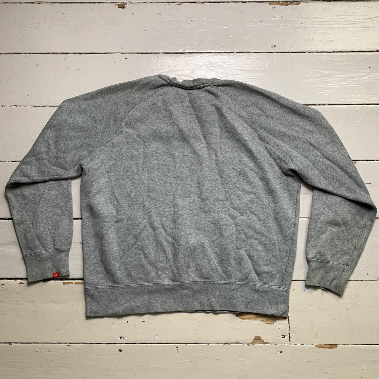 Nike Swoosh Grey and White Jumper