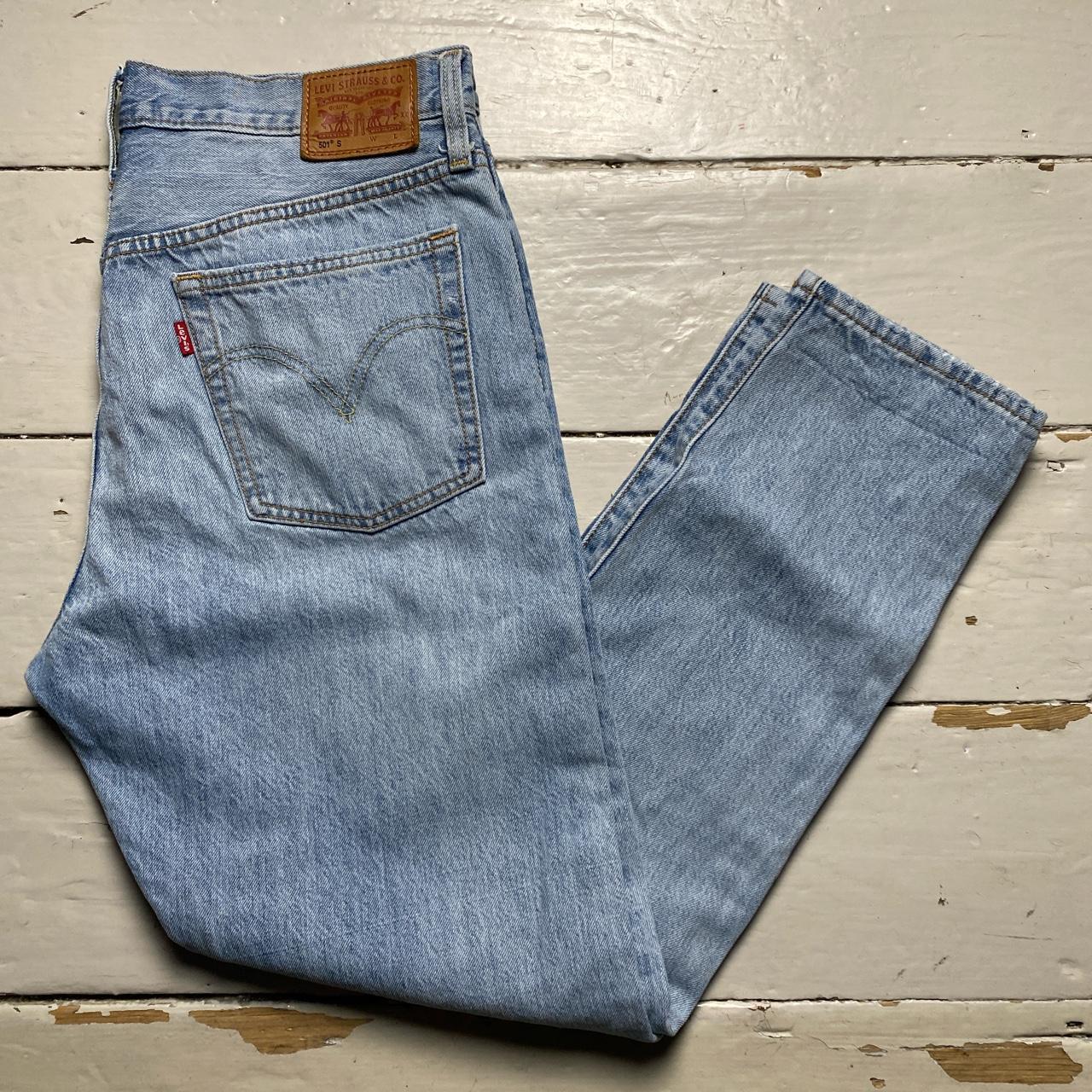 Levis 501 S Light Blue Distresed Jeans