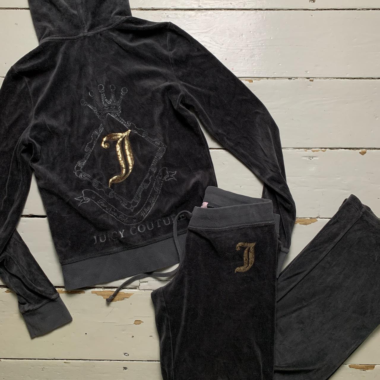 Juicy Couture Grey and Gold Velour Tracksuit