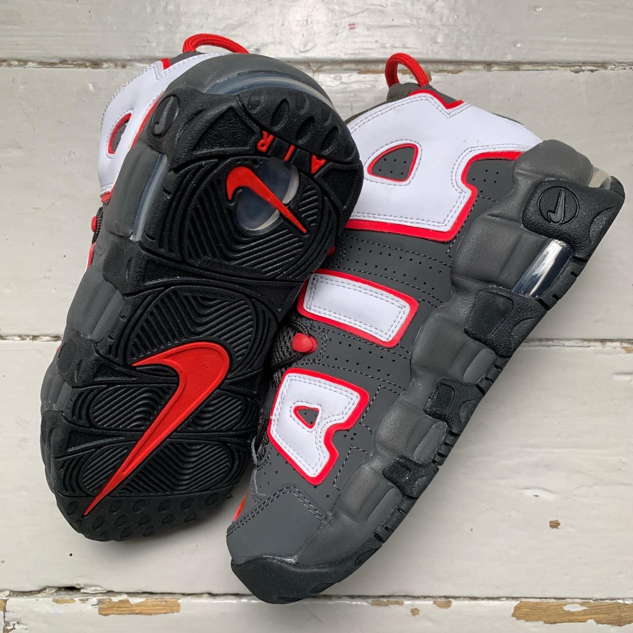 Nike Air More Uptempo Grey White and Red