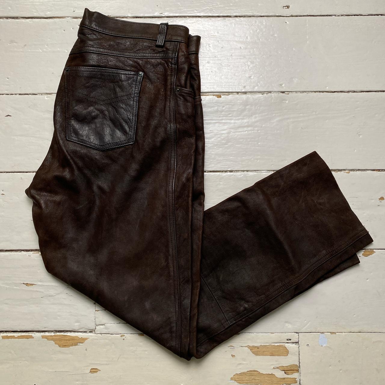 Nugget London Vintage Brown Heavy Leather Trousers