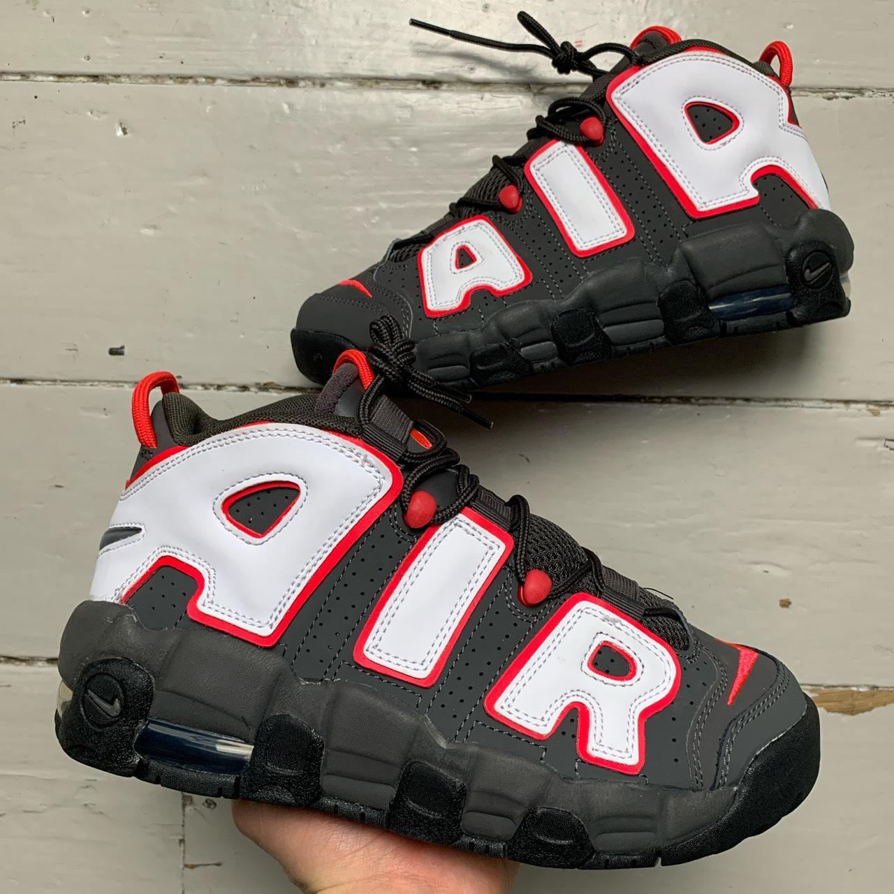 Nike Air More Uptempo Grey White and Red