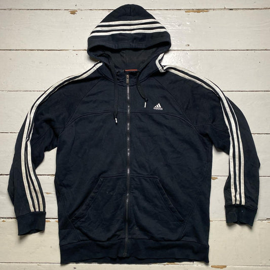 Adidas Performance Essentials Black and White Hoodie