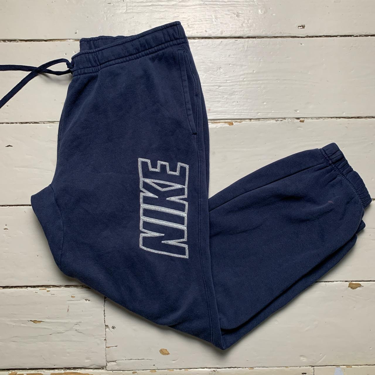 Nike Club Contrast Stitch Navy and White Joggers
