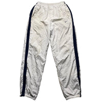 Nike Athletic Vintage Shell Trackpant Bottoms White and Blue (S)
