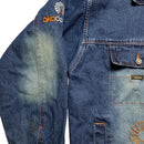 Akademiks Vintage Navy Stonewash Denim Jacket (XL)