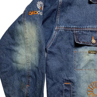 Akademiks Vintage Navy Stonewash Denim Jacket (XL)