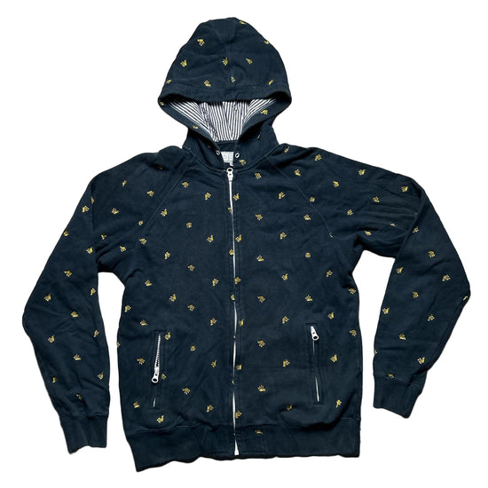 Stussy Multi SS Crown Embroidered Hoodie Navy and Yellow (M)