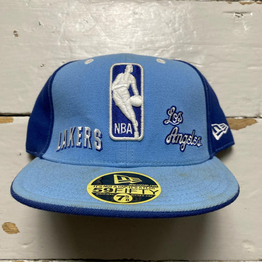 New Era Lakers NBA Baby Blue and Navy Fitted Cap