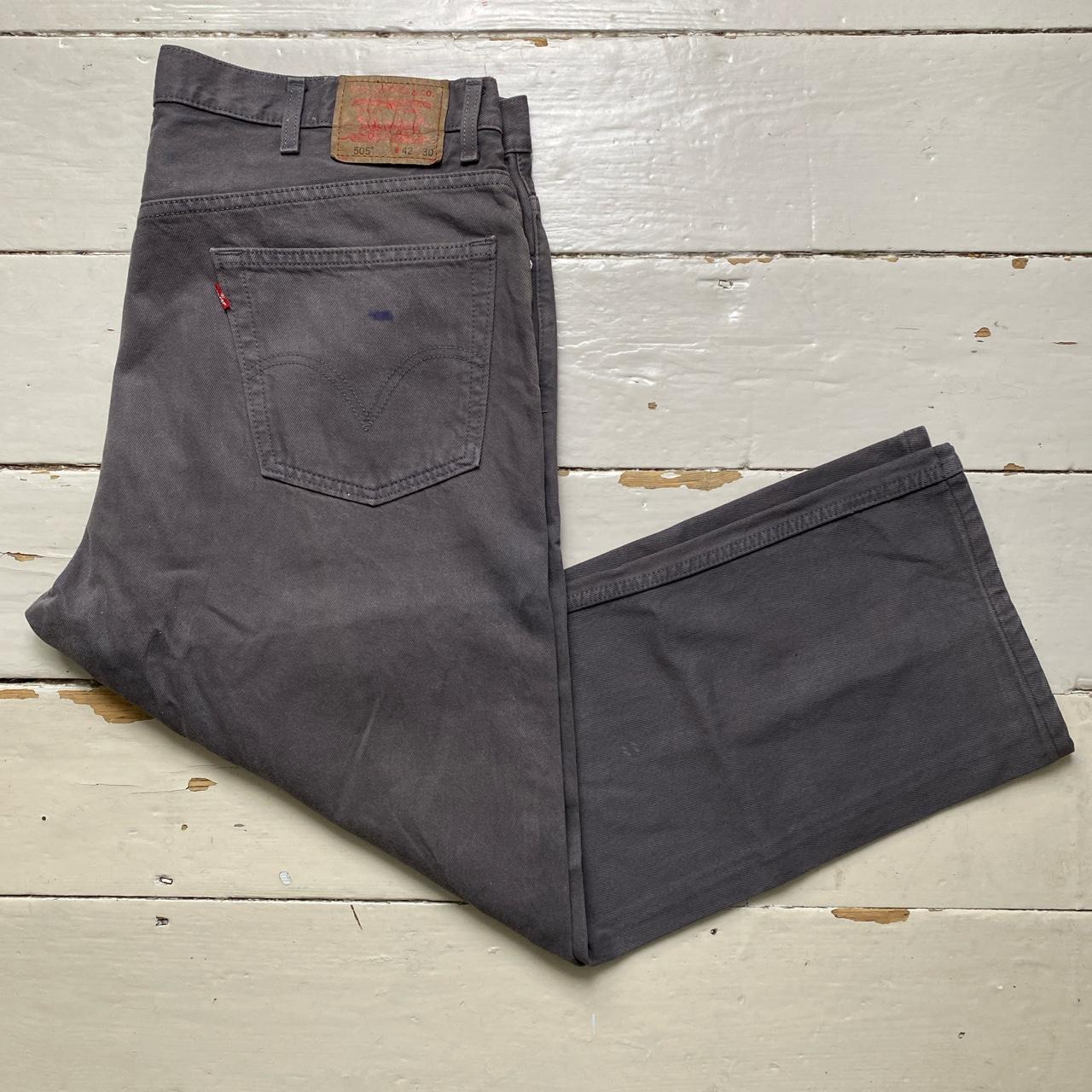 Levis 505 Baggy Grey Faded Jeans