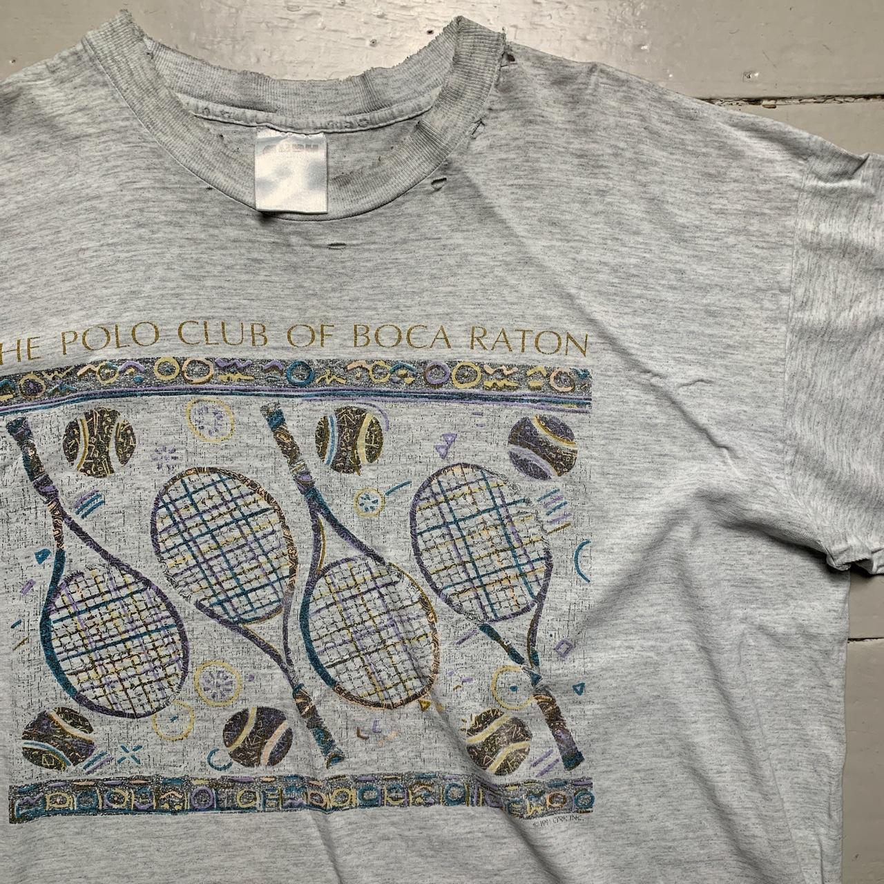 Vintage Single Stitch 90’s Polo Club of Boca Raton Tennis T Shirt