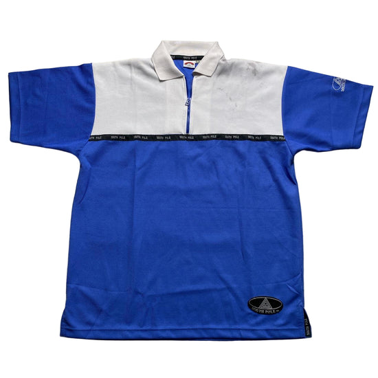 South Pole Vintage Light Blue and White Polo Shirt (XL)