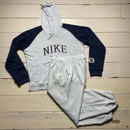 Nike Vintage Air Max Baby Blue White and Navy Full baggy Tracksuit Hoodie and Joggers