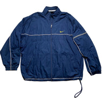 Nike Vintage y2k Swoosh Navy and Yellow Swoosh Shell Tracksuit Jacket (XL)