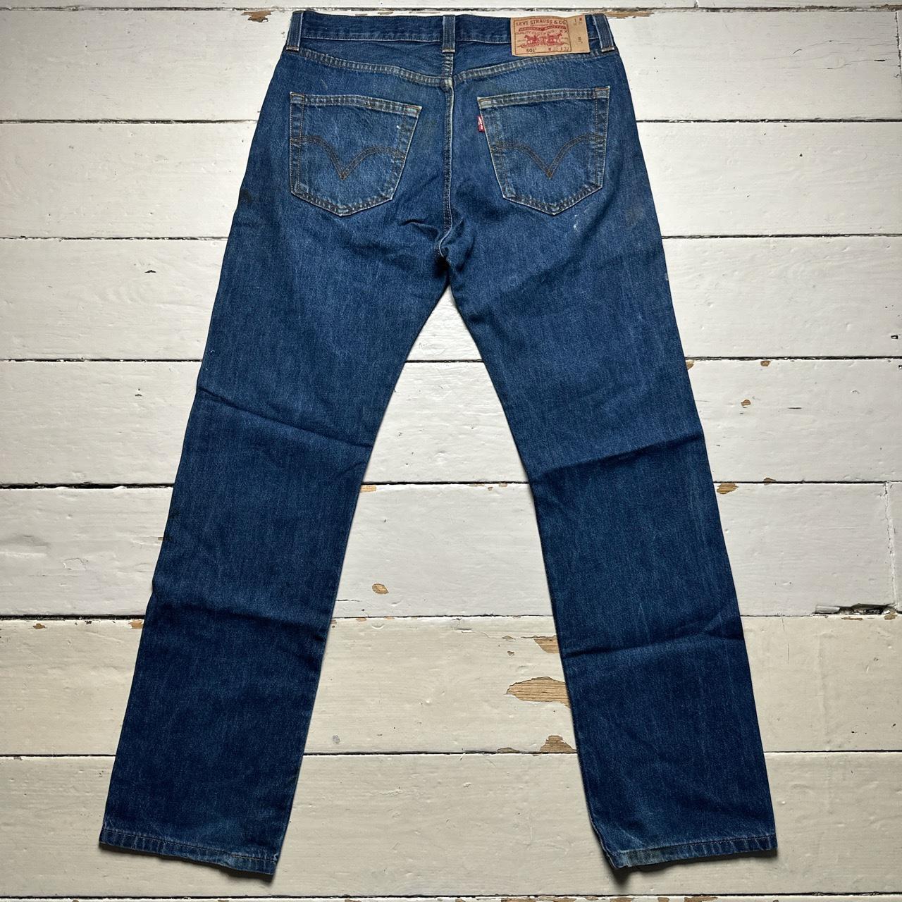 Levis 501 Vintage Navy Distressed Jeans