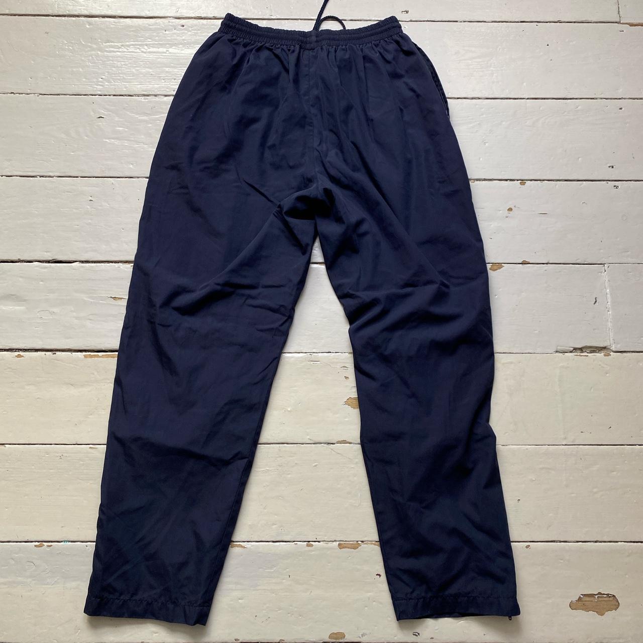 Umbro Vintage Navy and White Baggy Shell Track Pant Bottoms