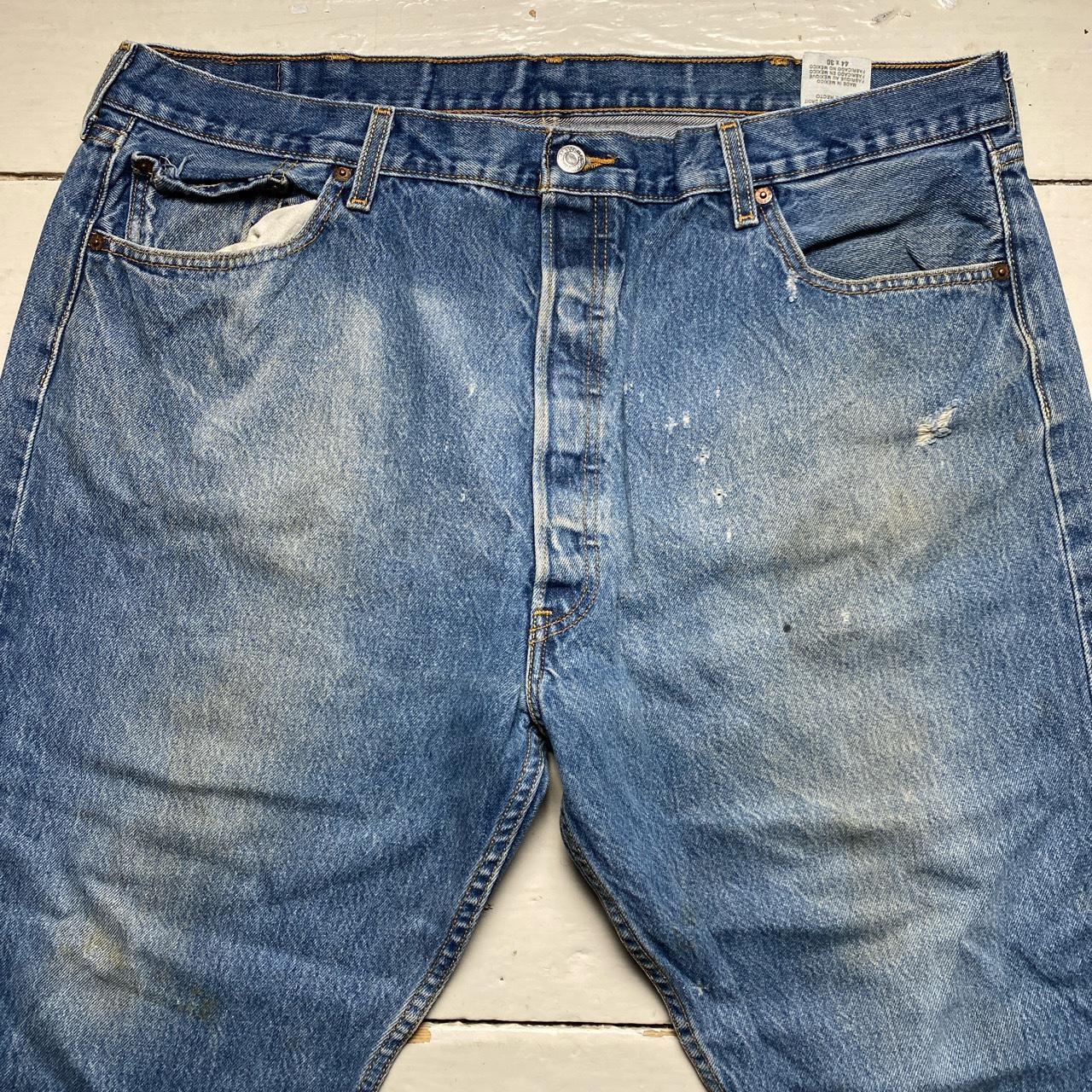 Levis 501 Baggy Light Blue Distressed Jeans