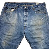 Levis 501 Baggy Light Blue Distressed Jeans (44W)