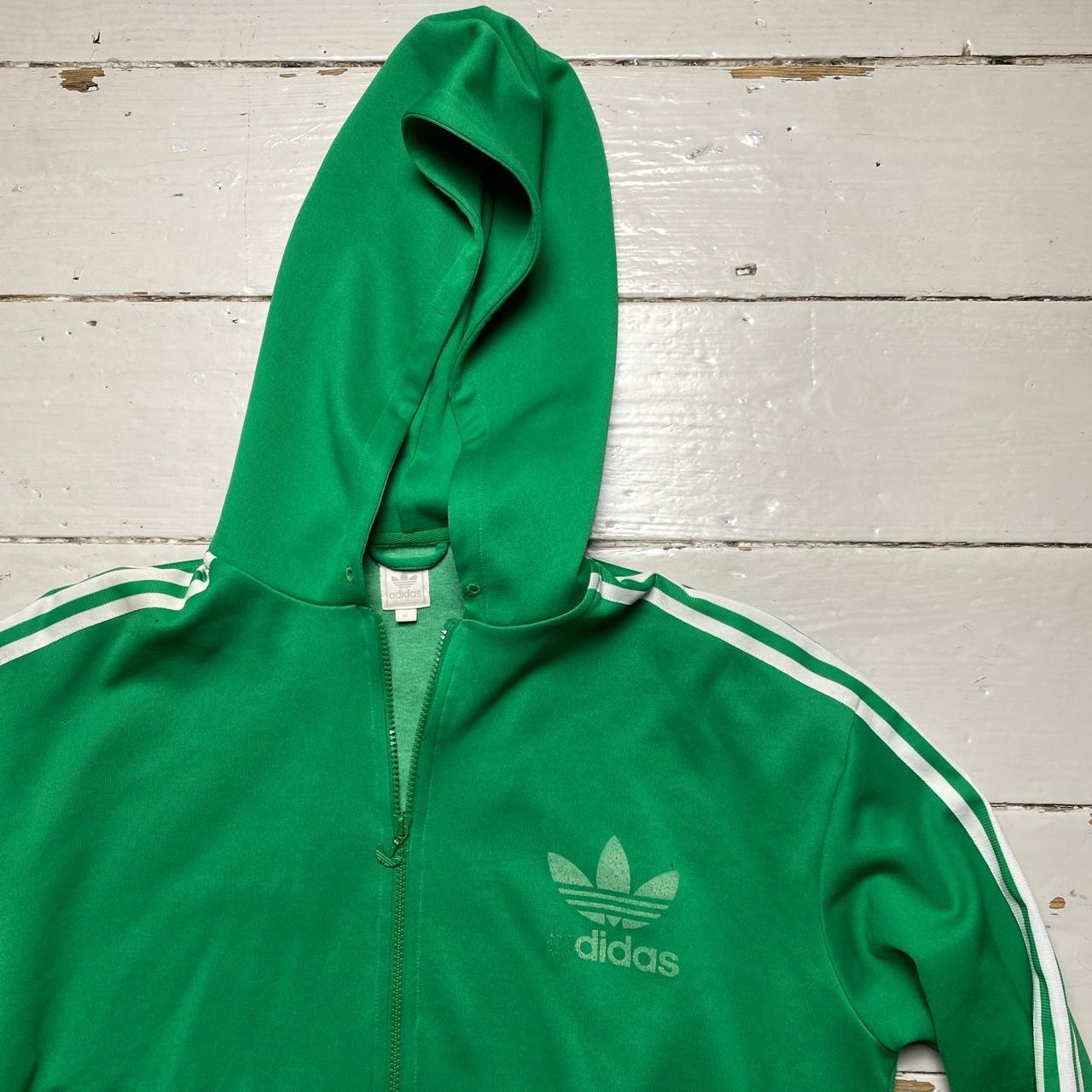 Adidas Originals Green and White Hoodie