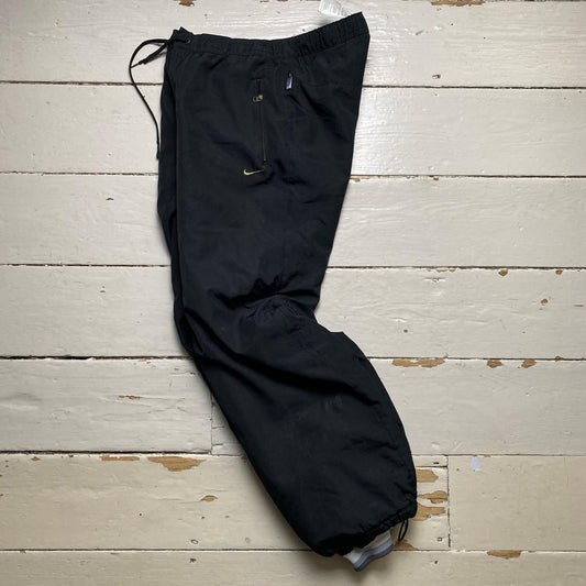 Nike Vintage Swoosh Black and Grey Shell Trackpant Ski Bottoms