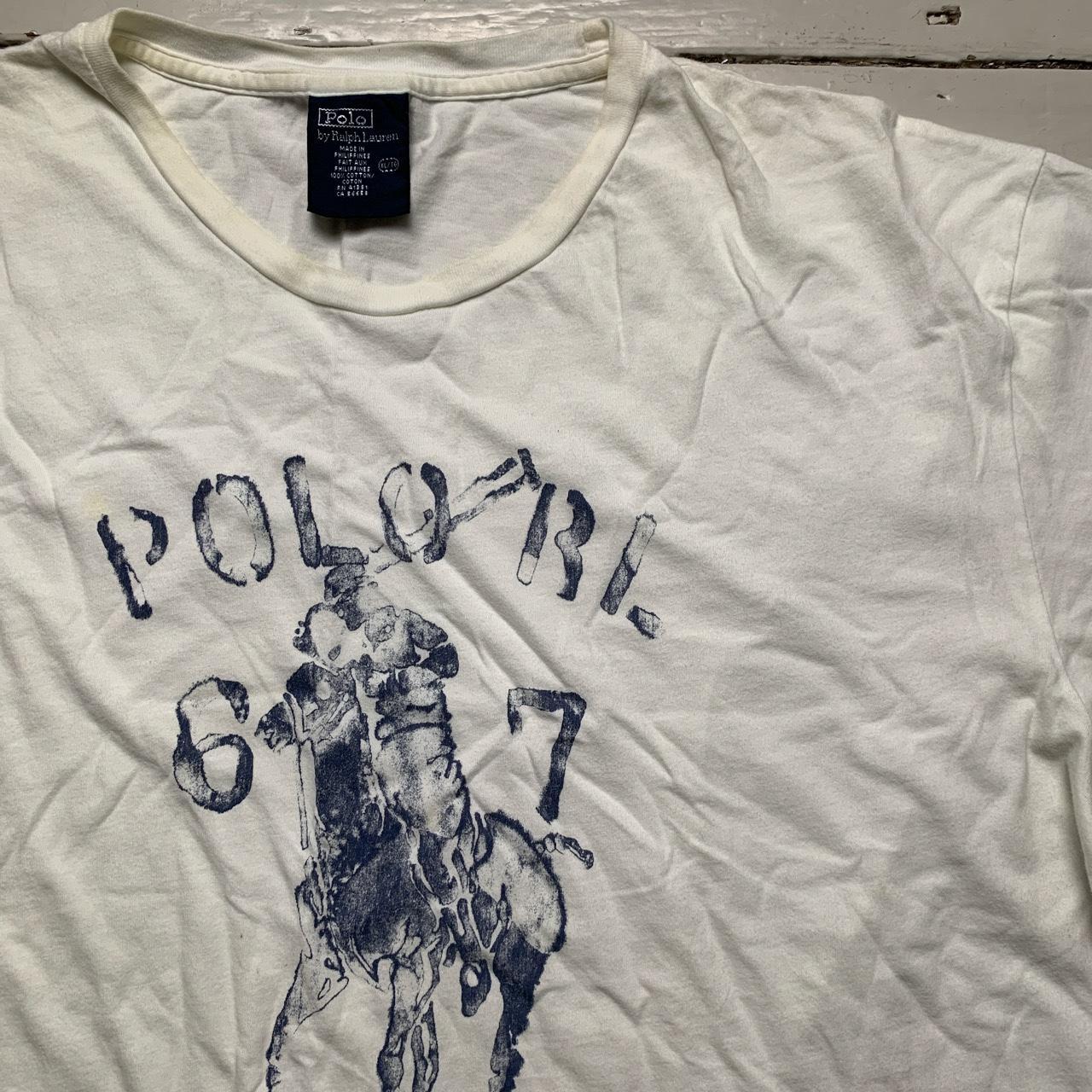 Polo Ralph Lauren White and Blue T Shirt