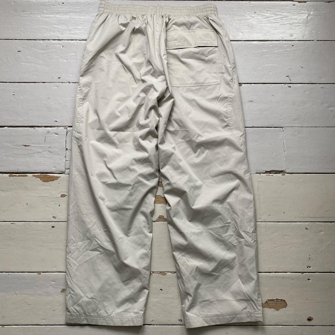 Nike Swoosh Vintage Baggy Track Pant Shell Bottoms Cream and Grey