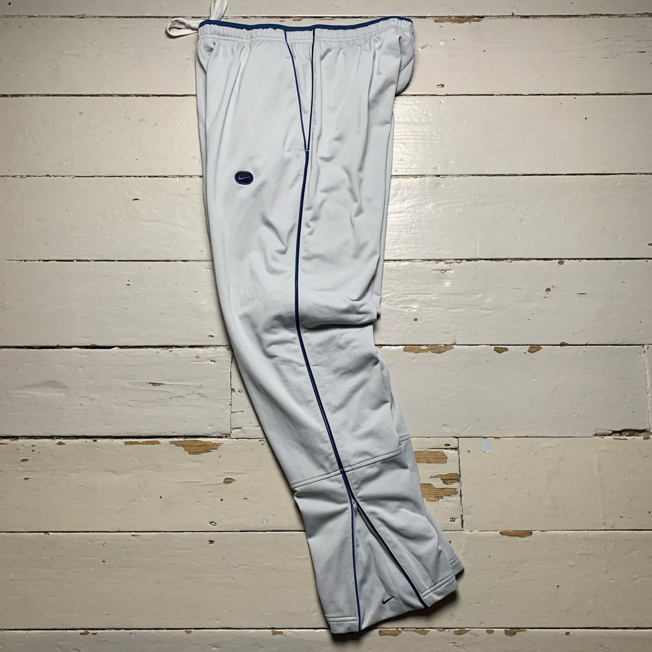 Nike Vintage Multi Swoosh Baby Blue and Navy Track Pant Bottoms