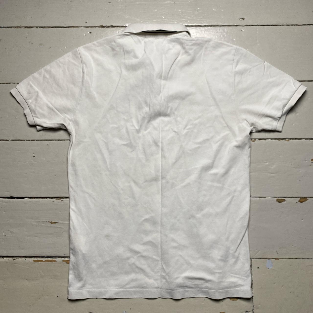 Stone Island White and Black Polo Shirt