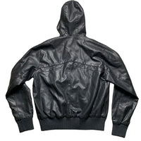 Bench Leather Hooded Jacket Black (L)