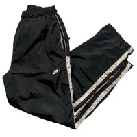 Nike Black and White Swoosh Baggy Trackpant Shell Bottoms (M)