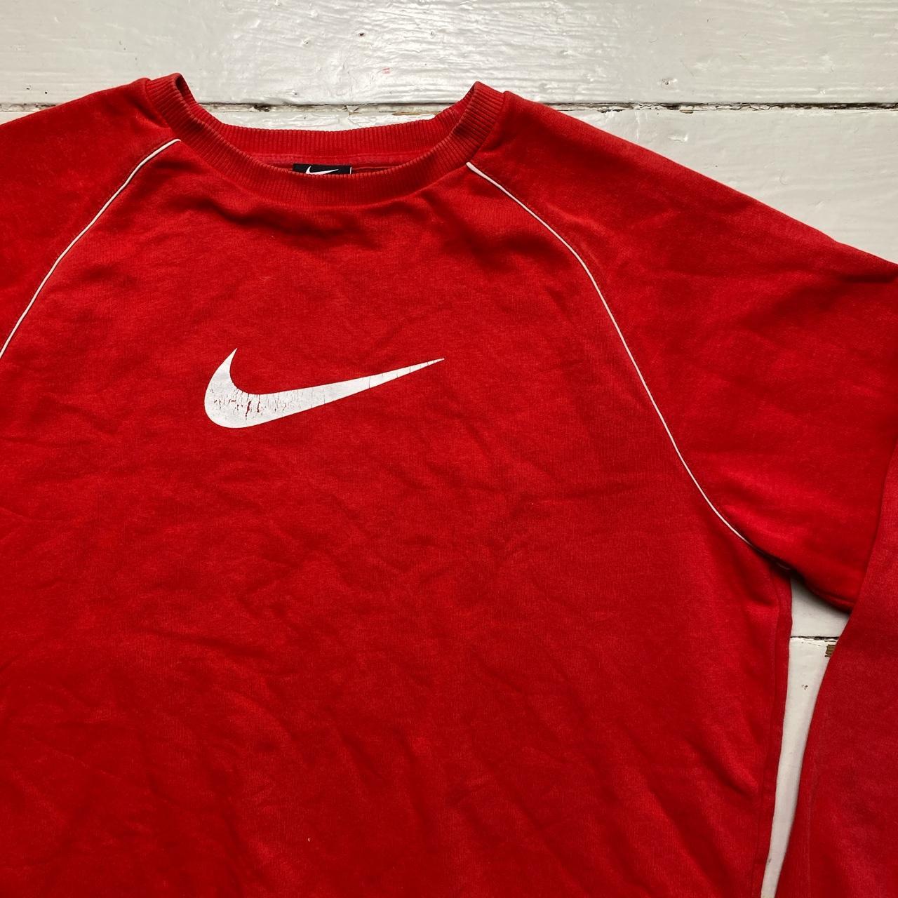 Nike Big Swoosh Red and White Jumper