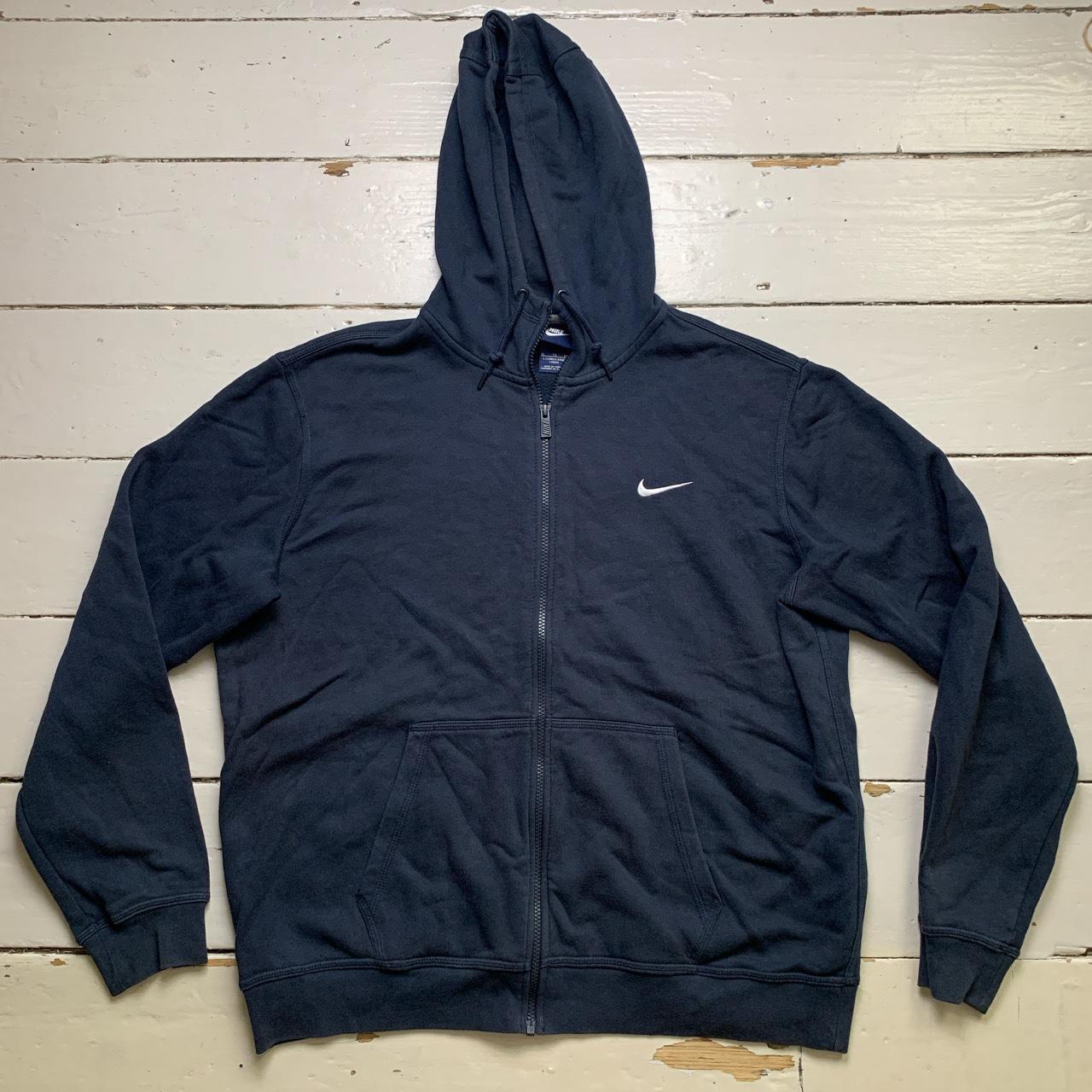 Nike Swoosh Navy and White Hoodie